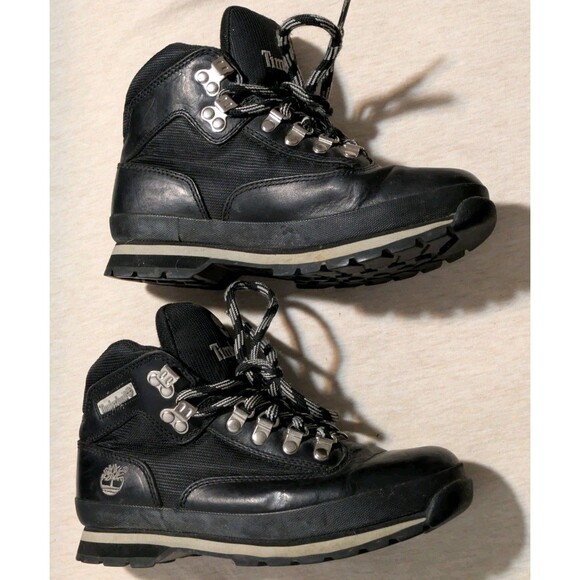 Timberland Euro Hiker Hiking Black Boots Women's Size 7.5M Leather 95305  7422 - Picture 4 of 9